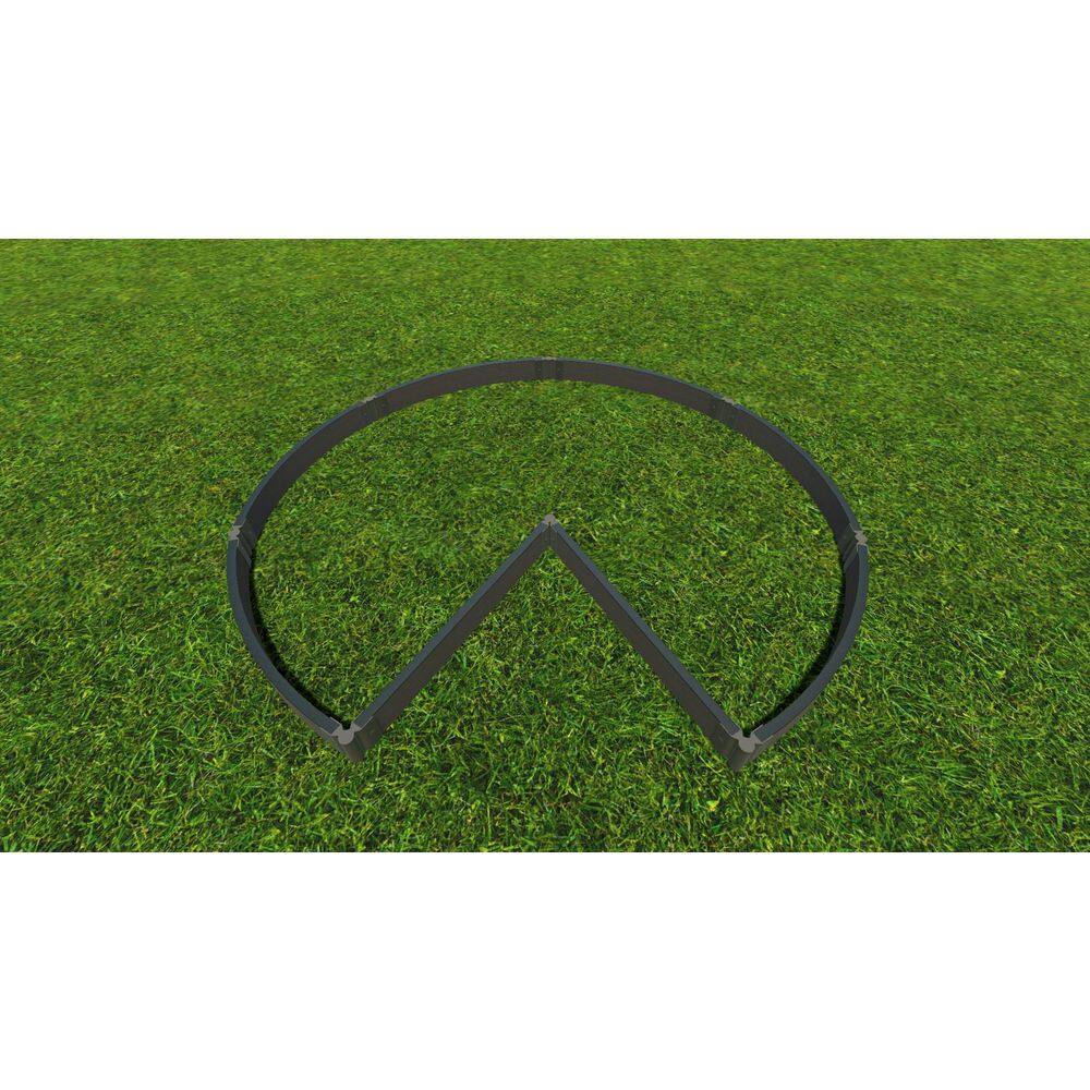 Frame It All 9 ft. x 9 ft. x 5.5 in. Weathered Wood Composite Circle Quay Key Raised Garden Bed - 2 in. Profile 800001050