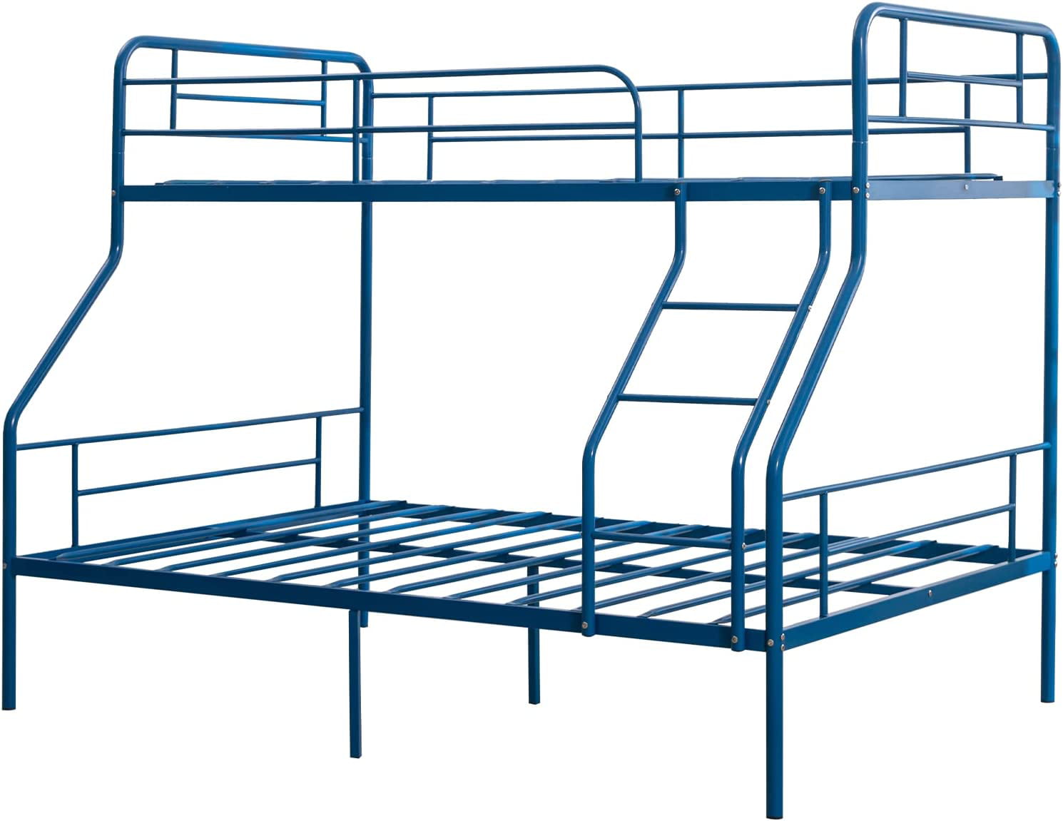 cuoote Heavy Duty Bunk Bed, Metal Twin Bunk Beds for Kids w/Ladder and Guardrail, Space-Saving Design, No Box Spring Needed, Navy Blue