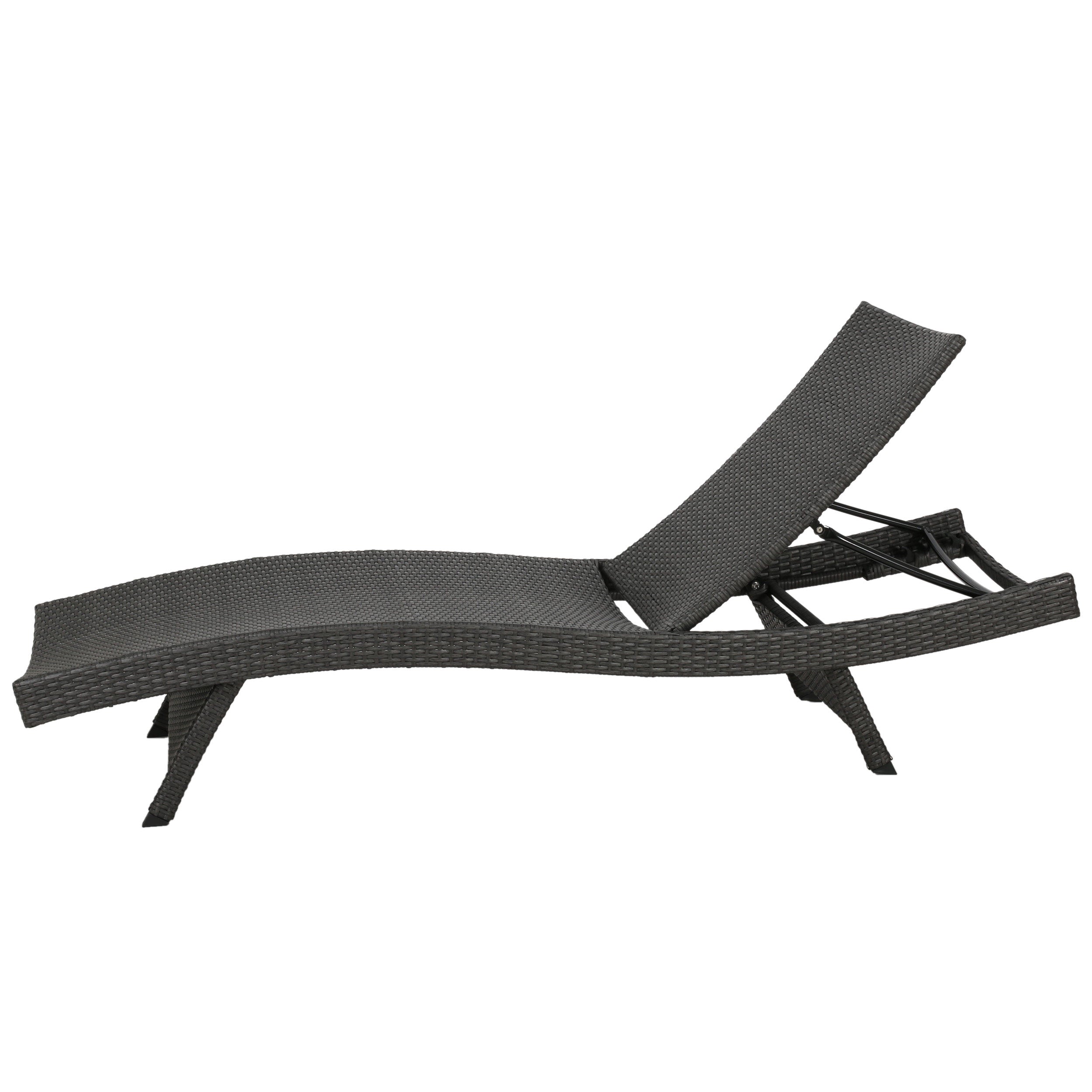 Lakeport Outdoor Grey Wicker Chaise Lounge Chairs