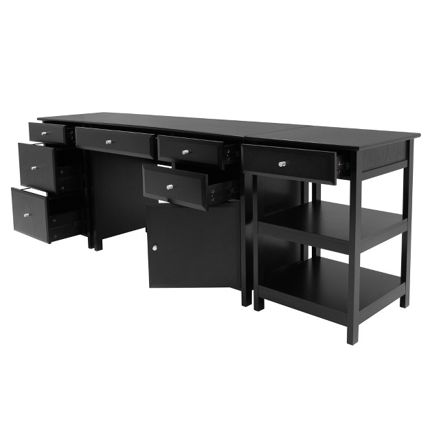 3pc Delta Home Office Set Black Winsome