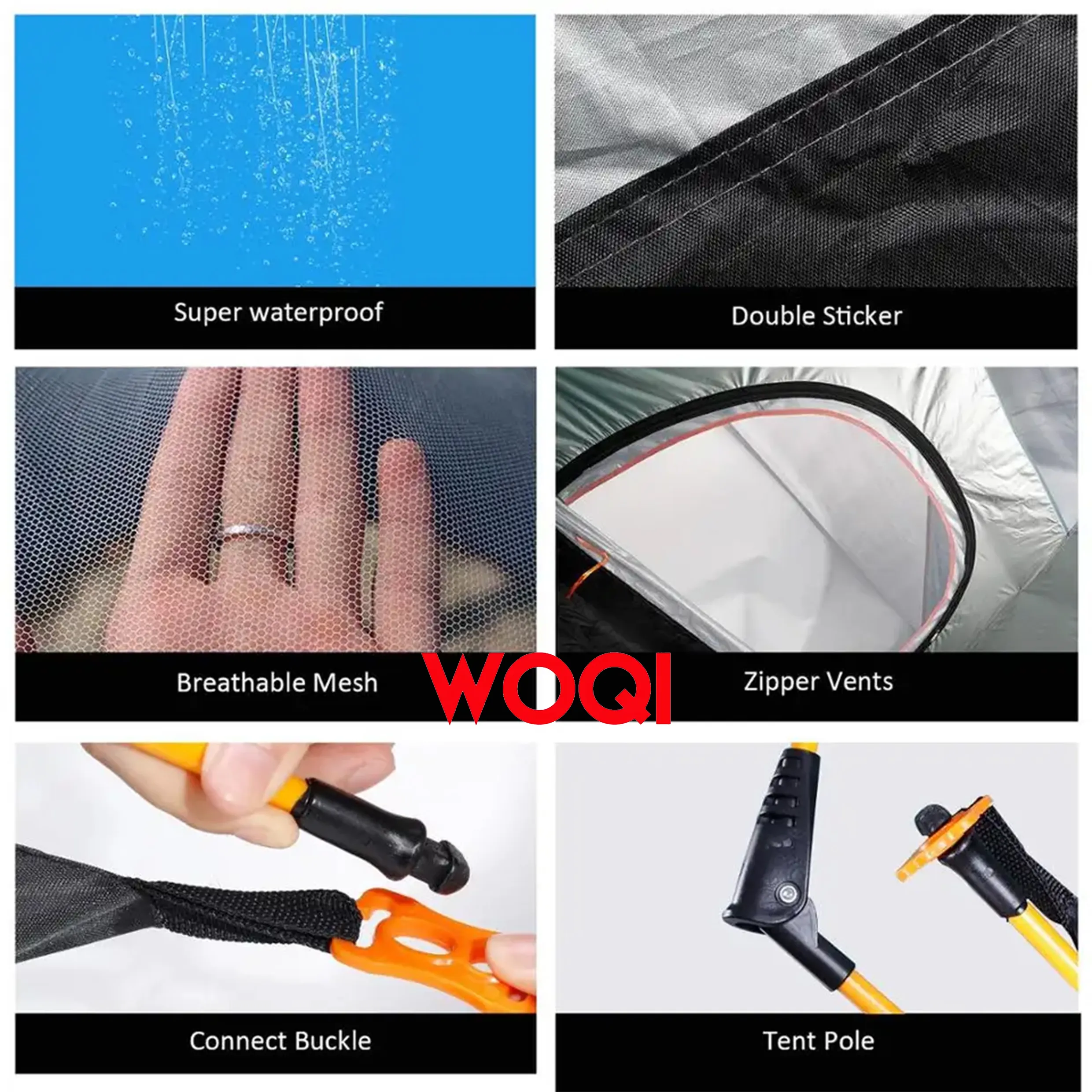 Woqi Portable Outdoor Anti UV Waterproof Instant Pop Up Automatic Instant Tent for Camping Hiking Beach Fishing Picnic Travel