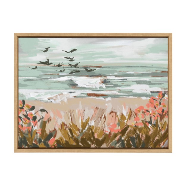 X 24 quot Sylvie Landscape 09 Beach Framed Canvas By Annie Quigley Natural Kate amp Laurel All Things Decor