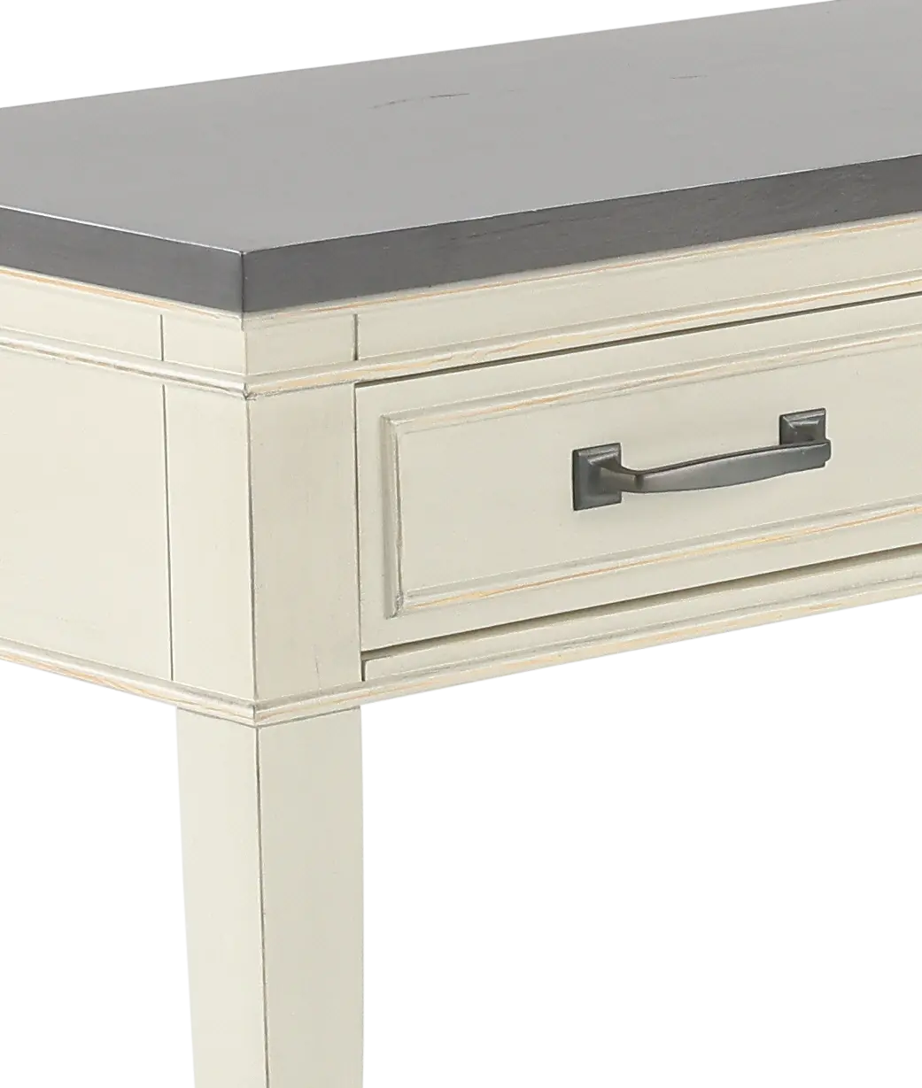 Del Mar Antique White and Gray Console Table