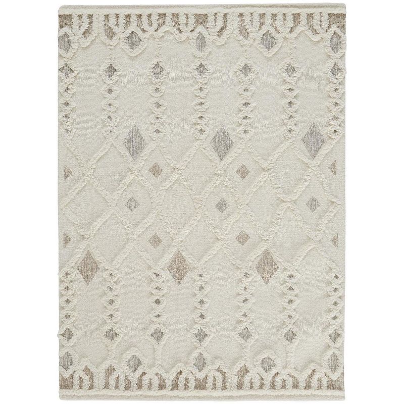 Weave and Wander Elika Moroccan Ornamental Diamonds Wool Rug