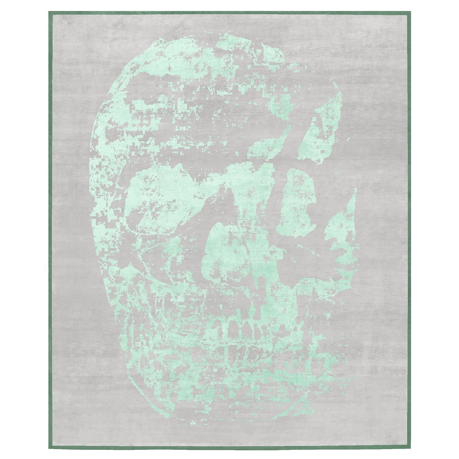 Copertino Skull Hand Knotted Green Rug