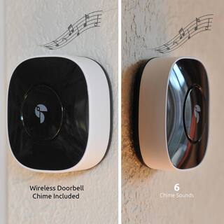 Toucan 1-Channel 1080p HD 180-Degree with Wi-Fi and 2-Way Communication Wireless Video Doorbell Camera TVD200WU