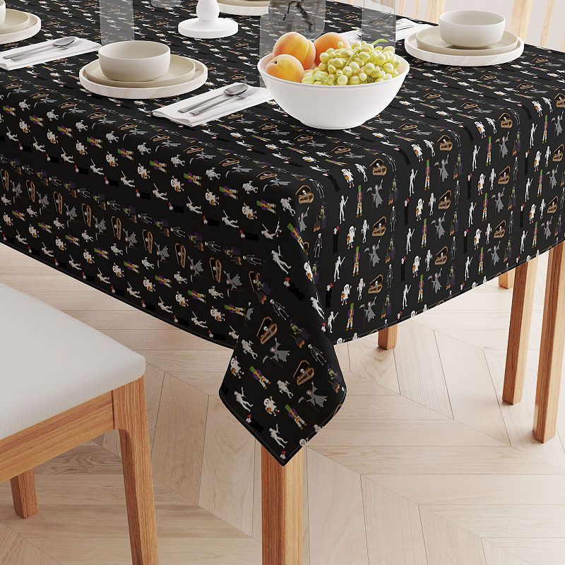 Square Tablecloth， 100% Polyester， 60x60， Halloween Usual Characters