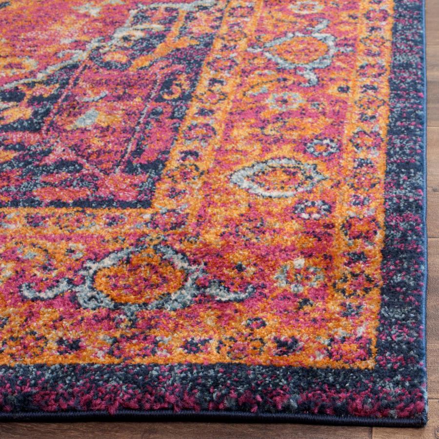 SAFAVIEH Evoke Westley Traditional Runner Rug， Fuchsia/Orange， 22 x 13and#8242;