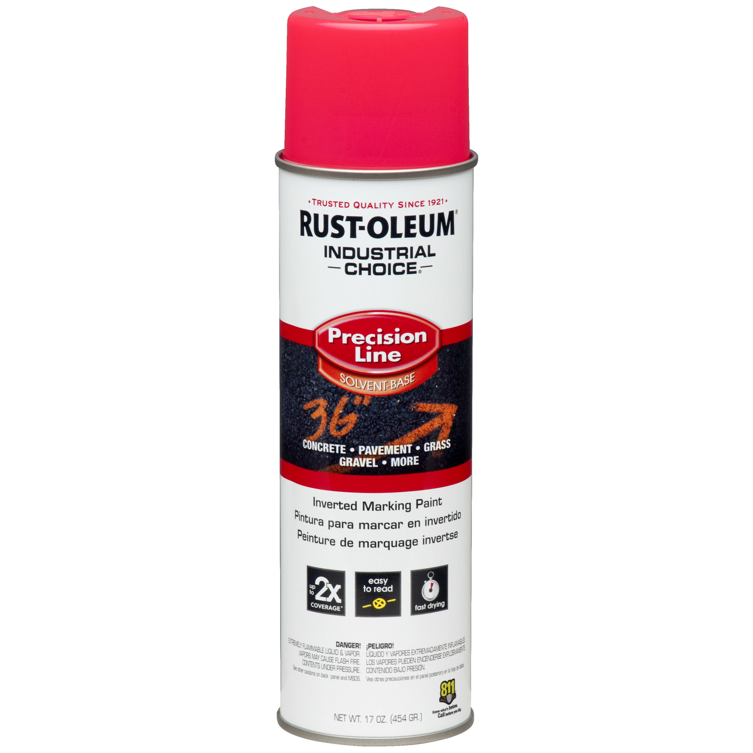 Rust-Oleum Industrial Choice Fluorescent Pink Inverted Marking Paint 17 oz