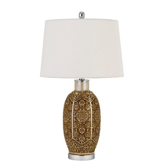 Benjara BM272321 29 Inch Ceramic Table Lamp with D...