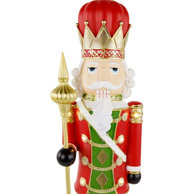 Red And Gold Christmas Nutcracker With Scepter