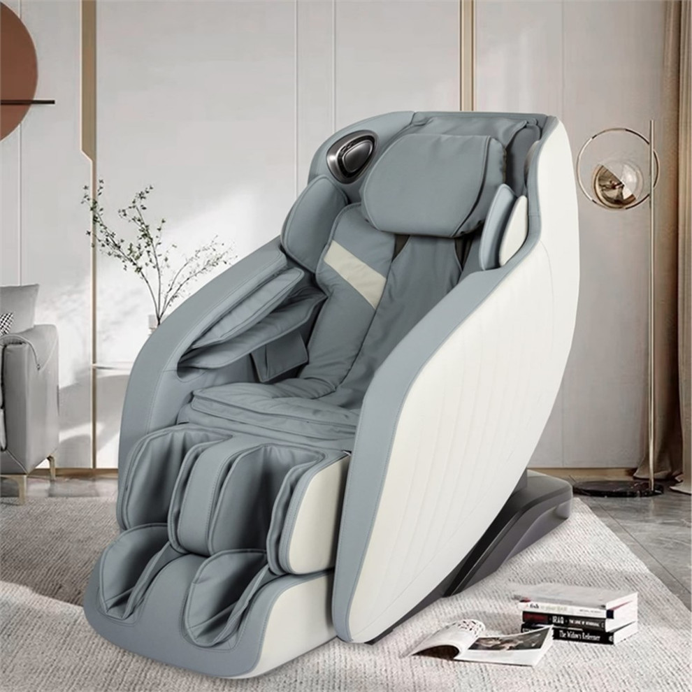 Koppla Blue Faux Leather Zero Gravity Recliner 3D Programmable Massage Chair   Massage Chairs   by Homesquare  Houzz