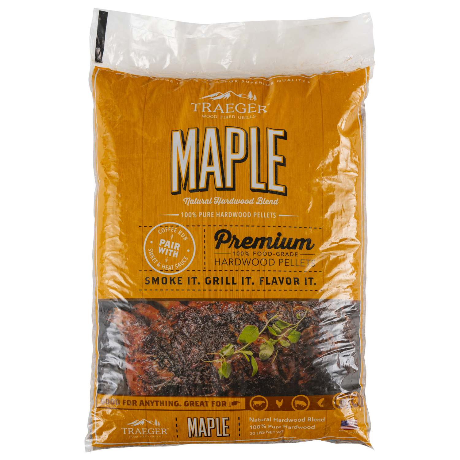 Traeger All Natural Maple BBQ Wood Pellet 20 lb