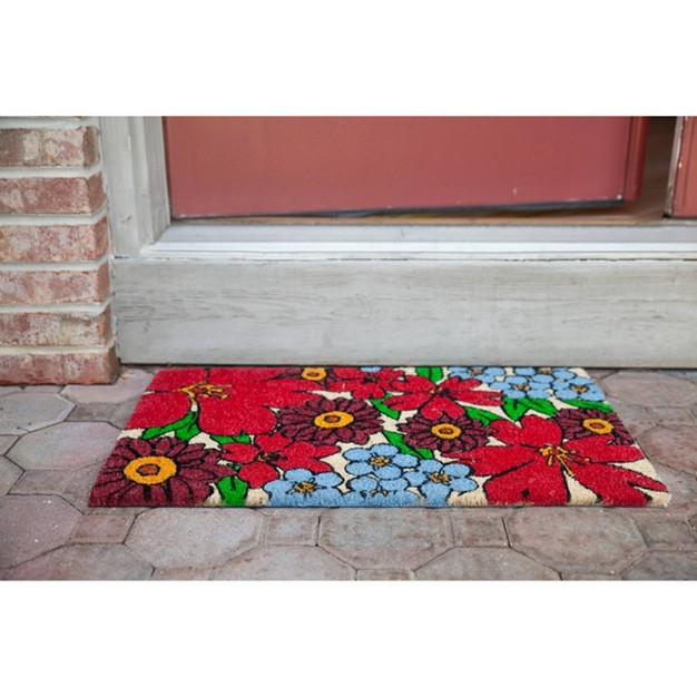 X 2 x27 4 quot Forget Me Nots Blooms Indoor outdoor Coir Doormat Entryways