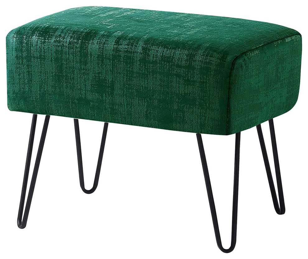 Modern Textured Velvet Ottoman   Transitional   Footstools And Ottomans   by Imtinanz  LLC  Houzz