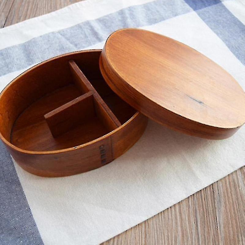 Japanese-style Portable Wooden Lunch Box Fresh-keeping Bento Food Container Food Box Kids School Lunch Box Picnic Lunch Box