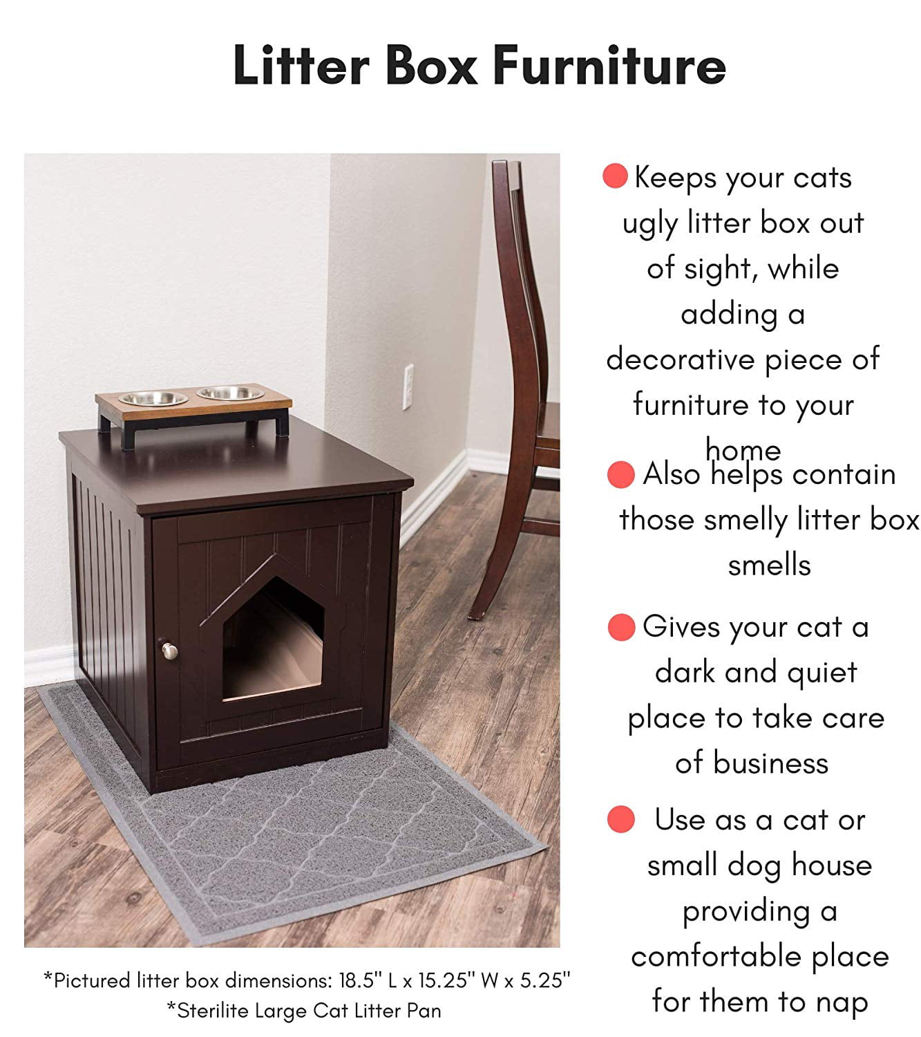 Internet's Best Decorative Cat House and Side Table - Espresso