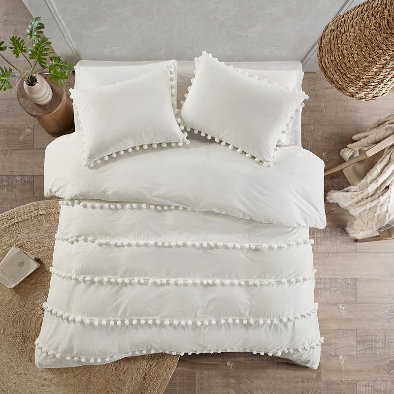 Madison Park Tracie 3-piece Pom Pom Cotton Comforter Set