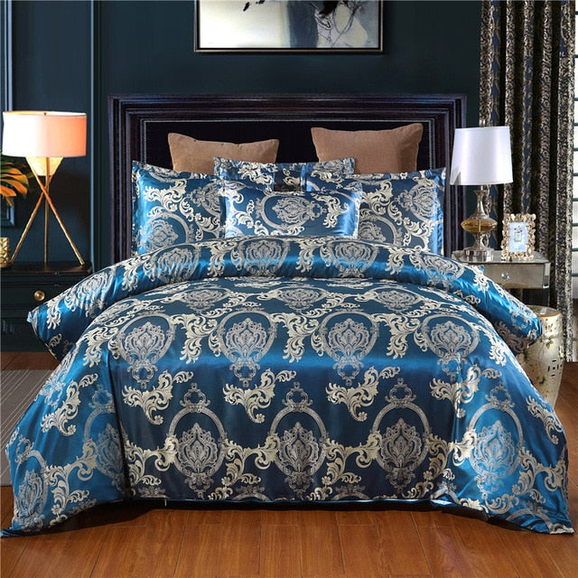 Luxury Bedding Set Satin Jacquard 3pcs  Duvet Cover Set