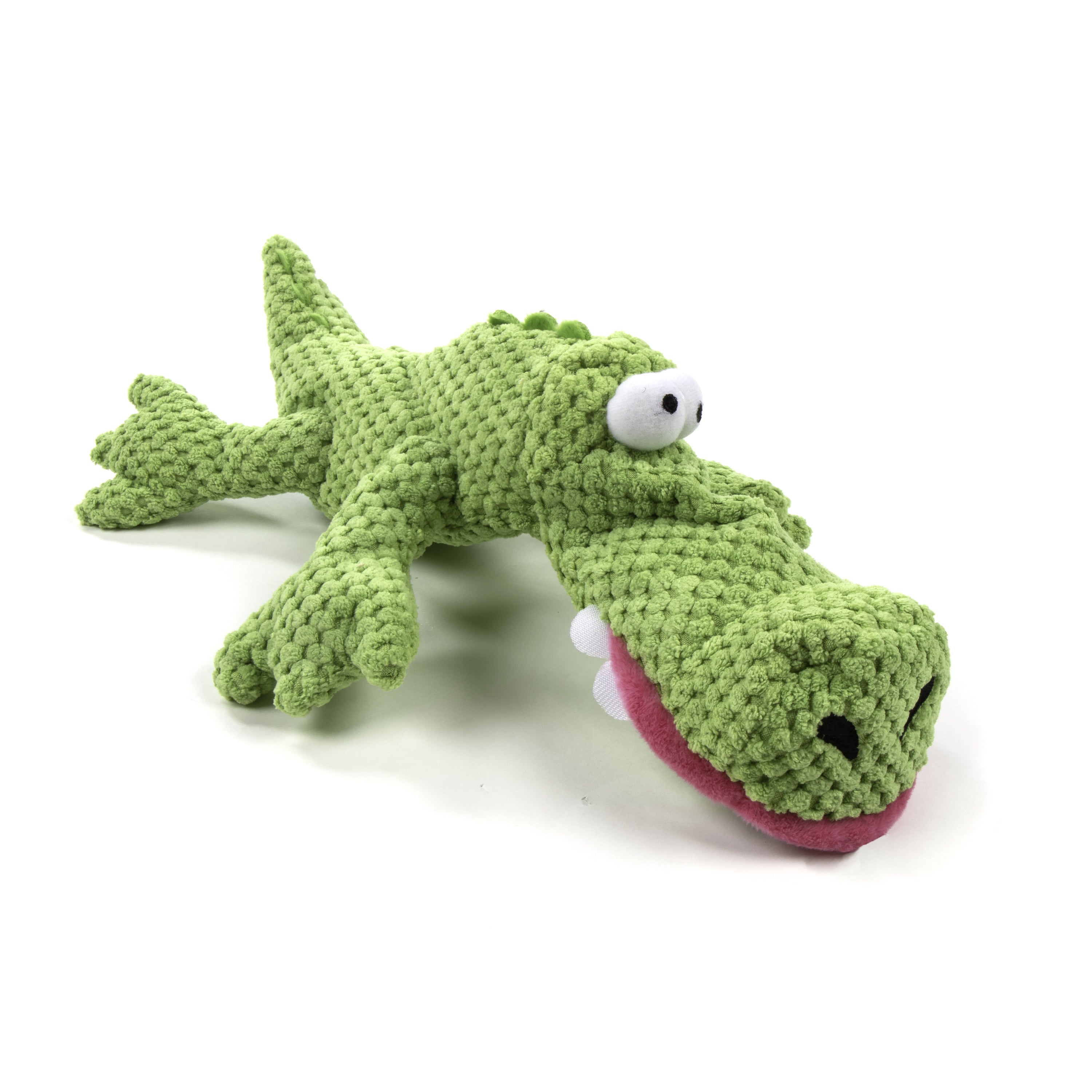 TrustyPup Gators Checker Dog Toy Soft and Durable Plush， Chew Resistant and Reinforced Seams， Large