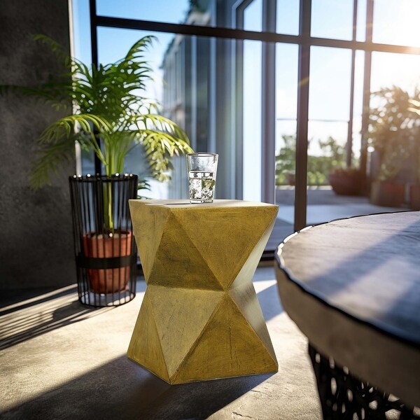 Outdoor 12inch Geometric Concrete Accent Table