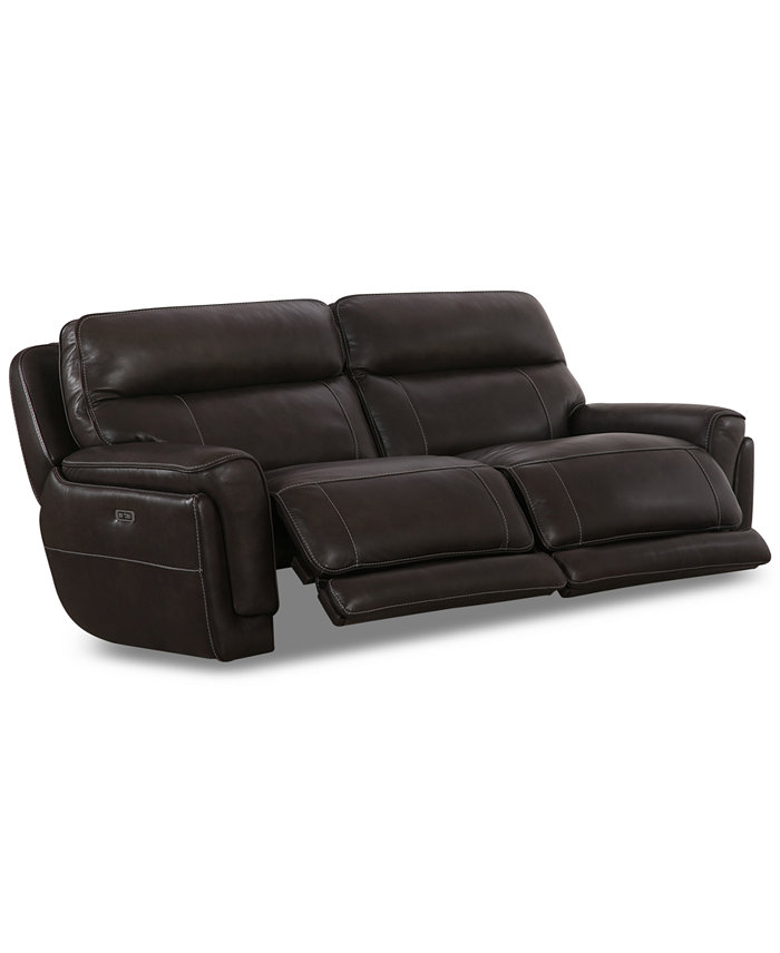 Furniture CLOSEOUT! Summerbridge 84 2-Pc. Leather Sectional Sofa with 2 Power Reclining Chairs Power Headrests and USB Power Outlet