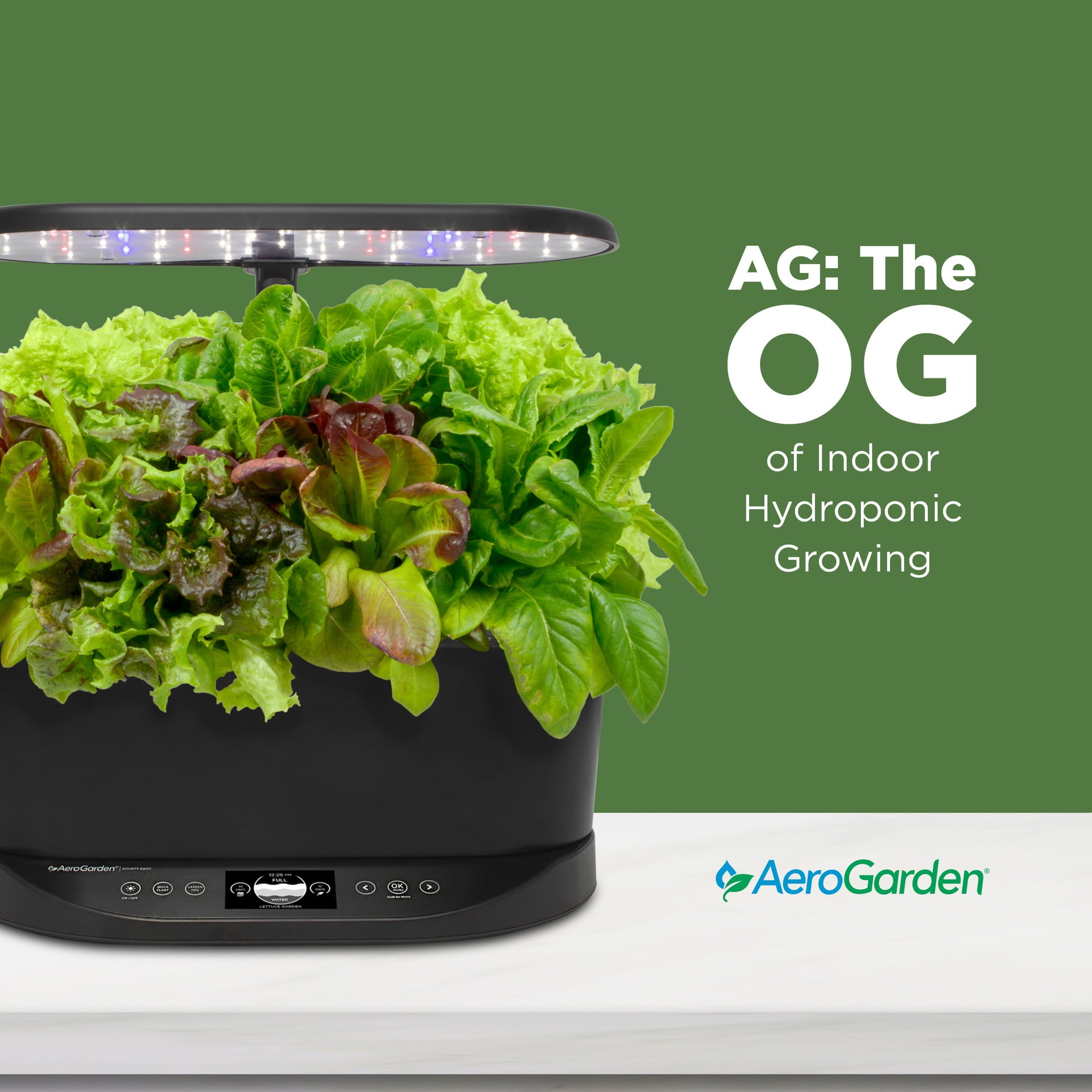 AeroGarden Bounty Basic - Indoor Garden with LED Grow Light， Black