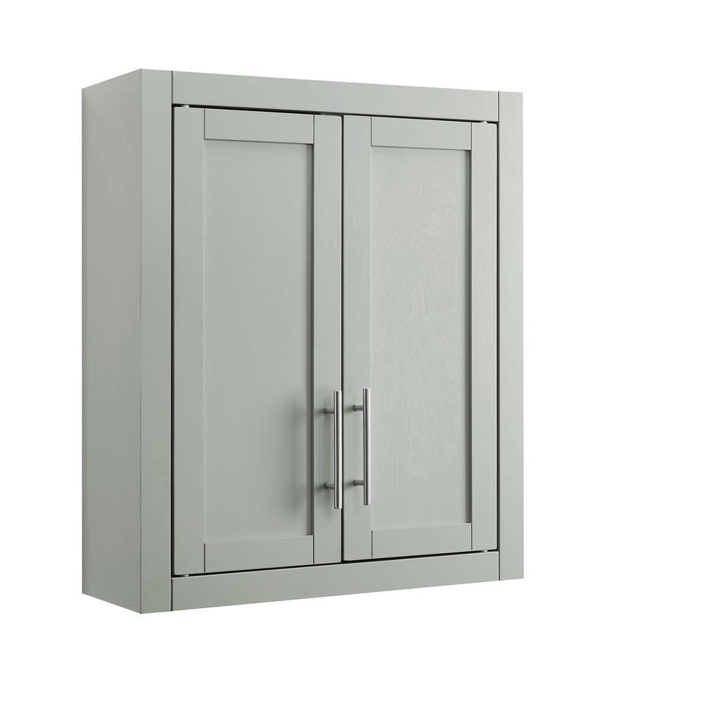 CROSLEY FURNITURE Savannah 22 in. x 26 in. x 8 in. Surface-Mount Medicine Cabinet in Gray CF7027-GY