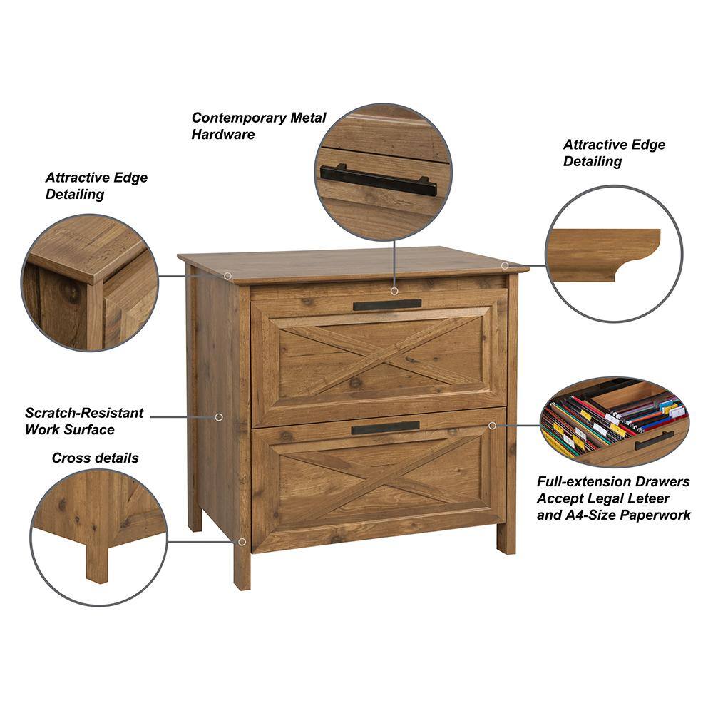 SAINT BIRCH Houston Rustic Brown 2-Drawer Lateral File Cabinet SBSF4002LFRB