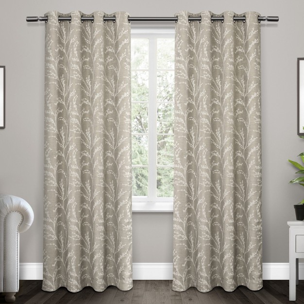 Kilberry Woven Blackout Grommet Top Window Curtain Panel Pair Exclusive Home