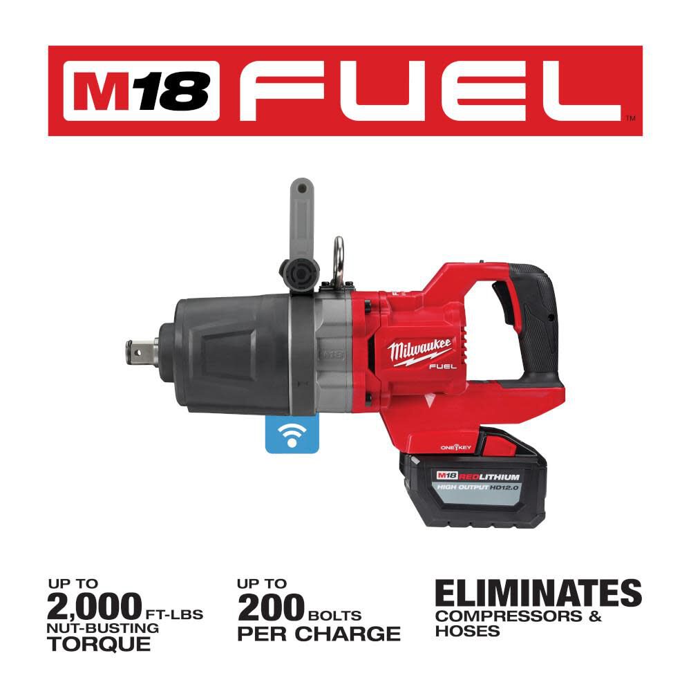 MW M18 FUEL 1 in. D-Handle High Torque Impact Wrench with ONE-KEY Kit 2868-22HD from MW