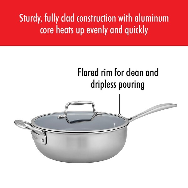 ZWILLING Clad CFX 4.5-qt Stainless Steel Ceramic Nonstick Perfect Pan