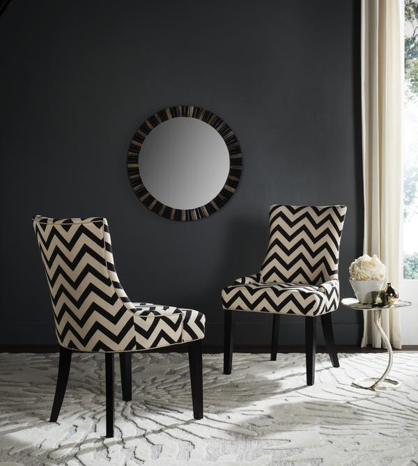 en 19 quotChevron Dining Chair set of 2 Black / White Zig Zag   Contemporary   Dining Chairs   by AED Luxury Home Decor  Houzz