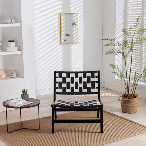 Modern Solid Wood Frame Accent Chair for Living Room