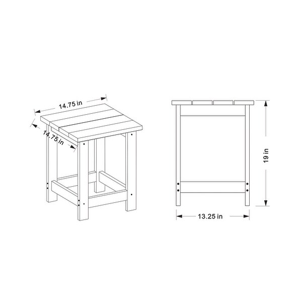 Hampton All Weather Poly Lumber Outdoor Square Patio Side Table