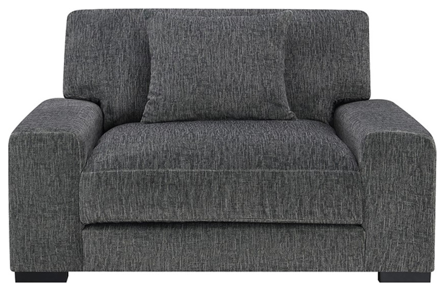 Porter Designs Big Chill Soft Microfiber Chair   Gray   Transitional   Armchairs And Accent Chairs   by Homesquare  Houzz