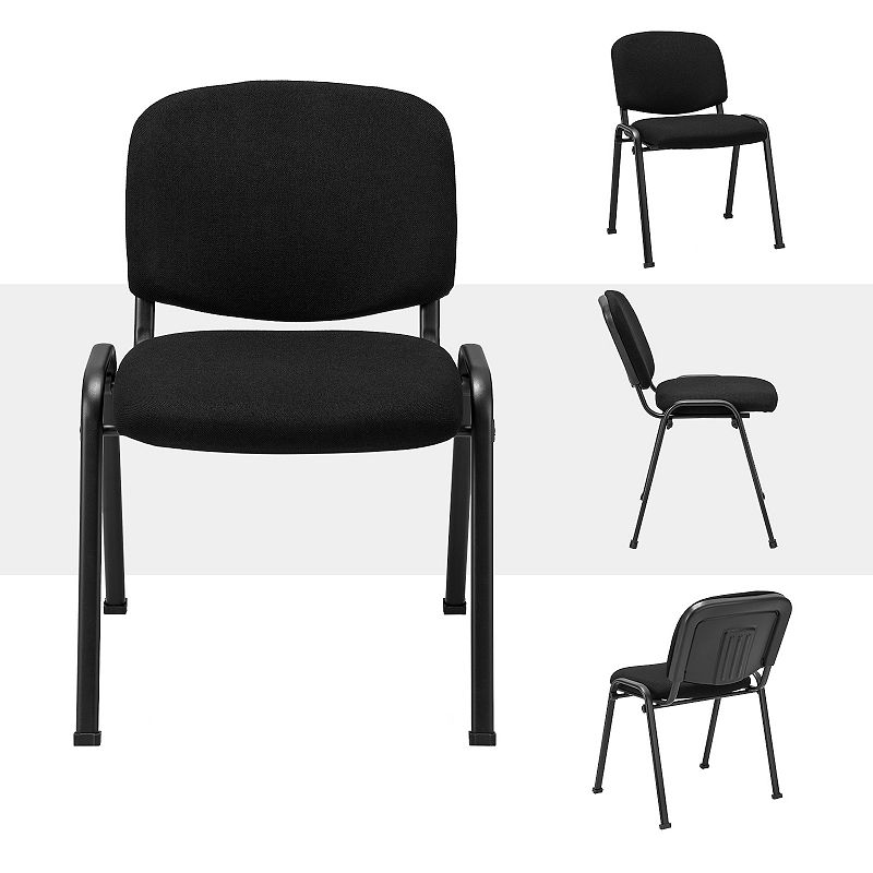 Office Chair With Metal Frame And Padded Cushions For Conference Room-set Of 2