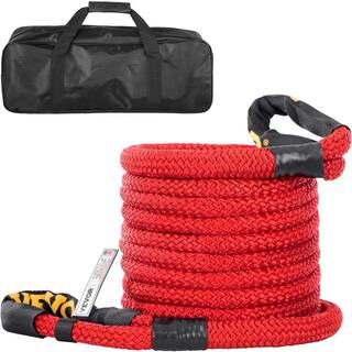 VEVOR 1 in. x 31.5 ft. Kinetic Recovery Energy Rope 33500 lbs. Heavy Duty Tow Rope wCarry Bag for Recovering Vehicles (Red) JYSBCS3350025OA52V0