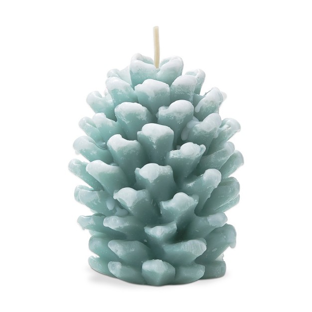 Tag Frosted Pine Cone Candle Aqua