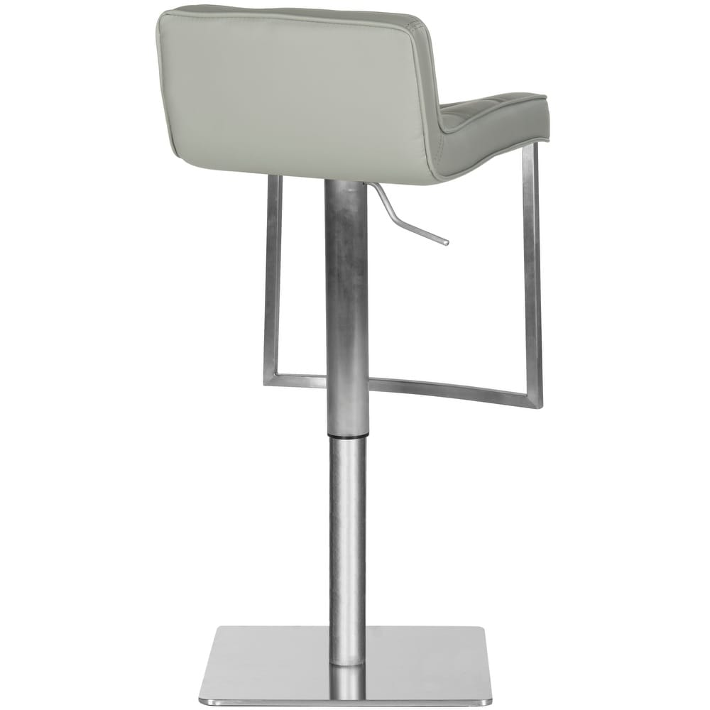 SAFAVIEH Newman Grey Leather Adjustable Swivel Bar Stool   20\