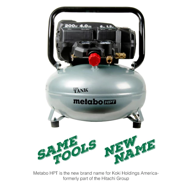 Metabo HPT The Tank 6-Gallon Single Stage Portable Corded Electric Pancake Air Compressor