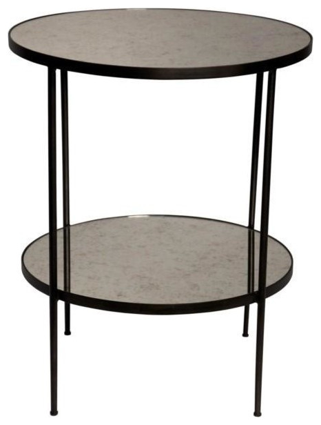 Haley Side Table  Metal and Antiqued Mirror   Transitional   Side Tables And End Tables   by Rustic Home Furniture Deco  Houzz