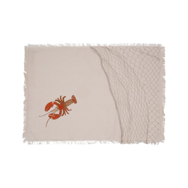 Rightside Designs Embroidered Lobster Table Runner