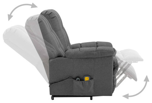 vidaXL Power Lift Recliner Electric Lift Chair for Home Theater Black Fabric   Massage Chairs   by vidaXL LLC  Houzz