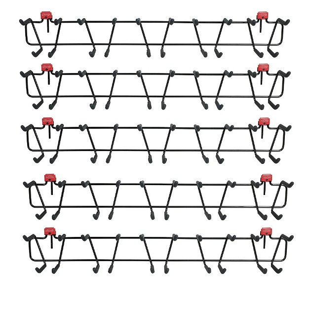 Rubbermaid Easy Installation 34 Inch Heavy Duty Garden Tool And Sport Storage Rack For Sheds Holds Up To 50 Pounds 5 Pack