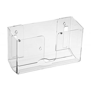 Alpine Industries 40 oz. Vertical Manual Surface-Mounted Steel Liquid Commercial Soap Dispenser and Clear Acrylic Paper Towel Dispenser 432-CLR-423-PKG