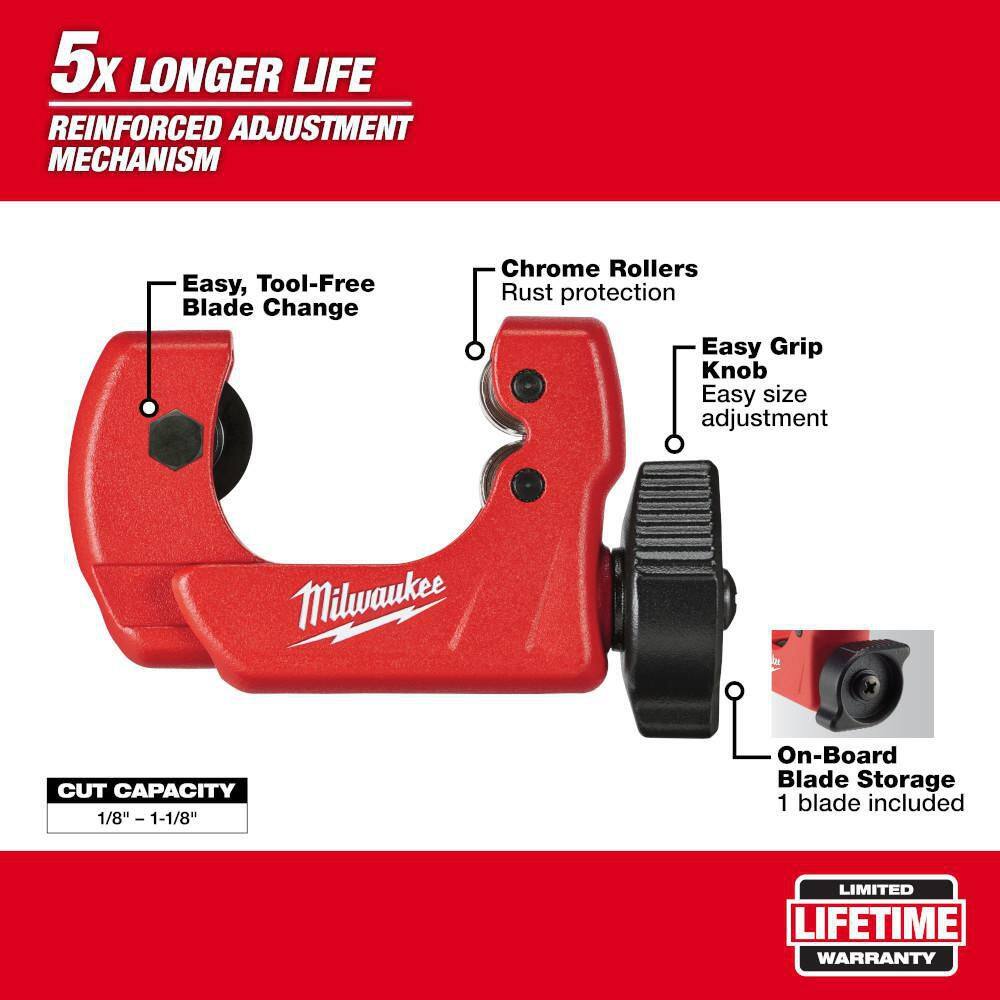 MW 1 in. Mini Copper Tubing Cutter with 12 in. Mini Copper Tubing Cutter 48-22-4251-48-22-4250