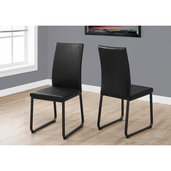 Dining Chair， Set Of 2， Side， Upholste Kitchen， Dining Room， Pu Leather Look， Metal， Contemporary， Modern