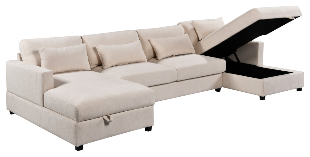 Spacious U Shape Sectional Sofa: Perfect for Relaxation and Storage   Contemporary   Sectional Sofas   by TATEUS LLC  Houzz