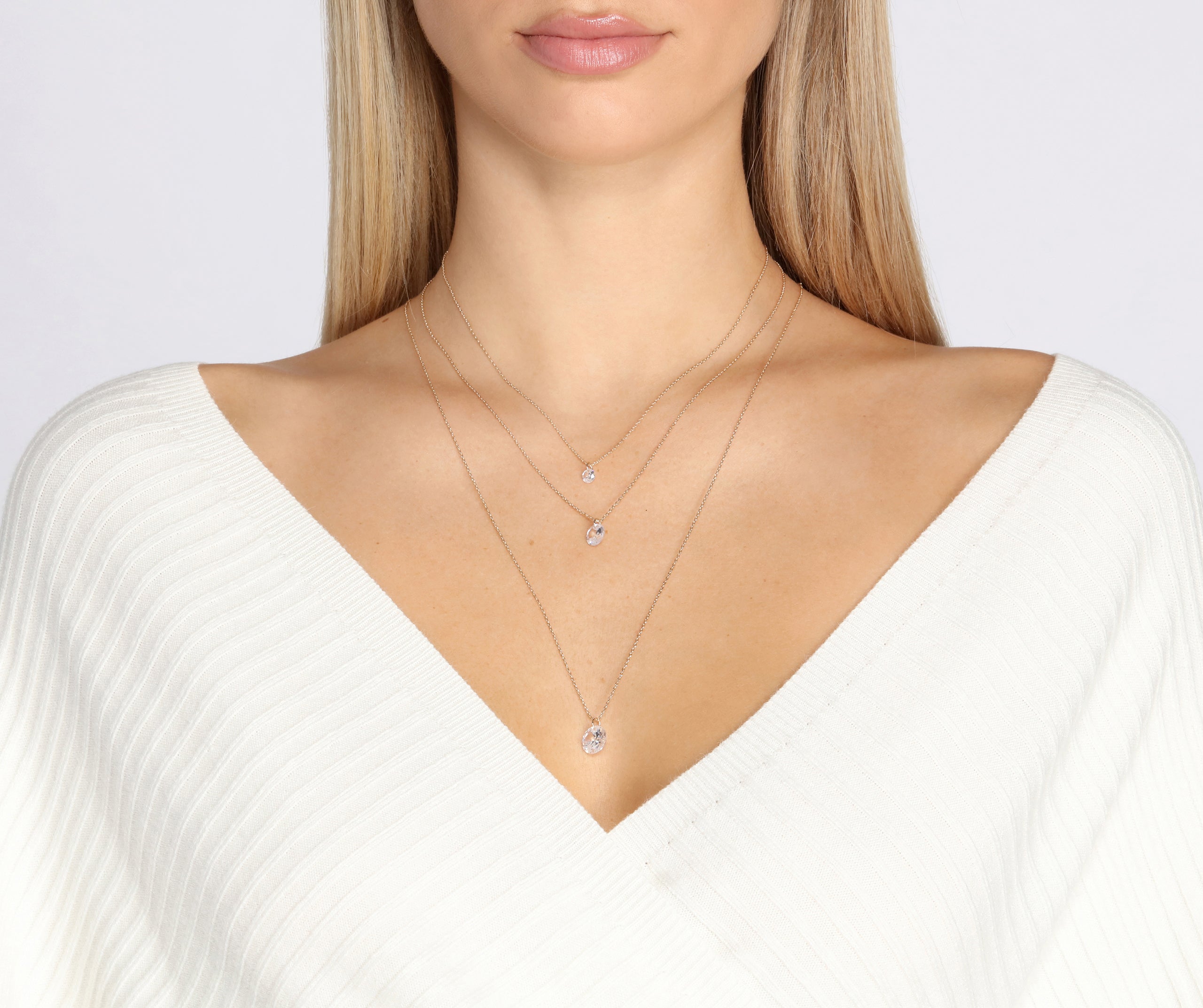 Third Times A Charm Cubic Zirconia Necklace Set